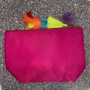 Hot pink makeup bag